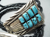 Incredible Vintage Native American Navajo Sleeping Beauty Turquoise Sterling Silver Bolo Old-Nativo Arts
