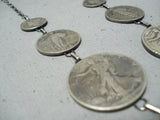 Tremendous Navajo Native American Silver Coins Necklace-Nativo Arts