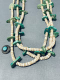 Native American Opulent Vintage Santo Domingo Royston Turquoise Sterling Silver Necklace-Nativo Arts