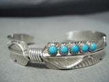 Impressive Native American Navajo Sleeping Beauty Turquoise Sterling Silver Bracelet-Nativo Arts
