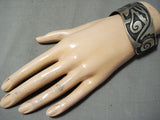 Twirling Unique Vintage Native American Hopi Geometric Sterling Silver Bracelet-Nativo Arts