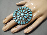 Fabulous Vintage Native American Navajo Turquoise Sterling Silver Ring Old-Nativo Arts