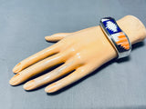 Native American One Of The Most Unique Vintage Tom Jackson Sterling Silver Inlay Bracelet-Nativo Arts