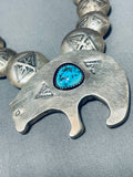 One Of The Best Vintage Native American Navajo Turquoise Sterling Silver Necklace-Nativo Arts