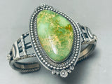 Wally Yazzie Jr Vintage Native American Navajo Royston Turquoise Sterling Silver Bracelet-Nativo Arts