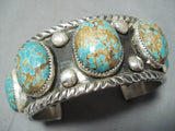 Magnificent Navajo #8 Turquoise Mine Sterling Silver Bracelet Native American-Nativo Arts