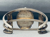 Rare Turquoise Mine Vintage Native American Navajo Sterling Silver Bracelet Cuff-Nativo Arts