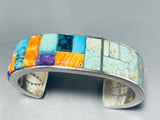 Dramatic Native American Navajo Turquoise Sterling Silver Bracelet-Nativo Arts