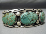 For Large Wrist Vintage Native American Navajo Royston Turquoise Sterling Silver Bracelet Old-Nativo Arts