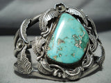 Signed Kirk Huge Vintage Native American Navajo Apache Turquoise Sterling Silver Bracelet-Nativo Arts