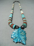 Amazing Vintage Native American Navajo Turquoise Pipestone Sterling Silver Necklace-Nativo Arts