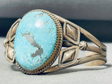 Colossal Vintage Native American Navajo Godber Turquoise Sterling Silver Huge Bracelet-Nativo Arts