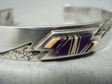 Important Julian Arviso Vintage Native American Navajo Sugulite Sterling Silver Bracelet-Nativo Arts