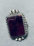One Of The Best Native American Navajo Purple Spiny Oyster Sterling Silver Ring-Nativo Arts