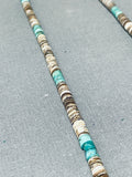 Native American Incredible Vintage Santo Domingo Turquoise Heishi Sterling Silver Necklace-Nativo Arts