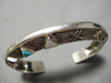 Workmanship Vintage Native American Navajo Turquoise Gold Sterling Silver Bracelet-Nativo Arts