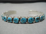 Exquisite Vintage Native American Navajo Sterling Silver Turquoise Bracelet-Nativo Arts