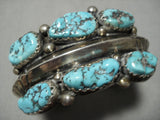 Native American Important Vintage Santo Domingo Julian Lovato Turquoise Sterling Silver Bracelet-Nativo Arts