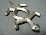 Wonderful Vintage Native American Navajo Sterling Silver Turtle Pin Pendant-Nativo Arts