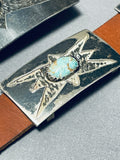 Very Rare Starbursting Vintage Native American Navajo Turquoise Sterling Silver Concho Belt-Nativo Arts