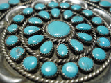 Important Vintage Native American Navajo Victor Moses Begay Turquoise Sterling Silver Pin Old-Nativo Arts
