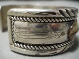 Quality 14k Gold Sterling Silver Mark Yazzie Vintage Native American Navajo Bracelet Old-Nativo Arts