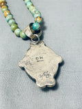 Hypnotic Vintage Native American Navajo Royston Turquoise Sterling Silver Necklace-Nativo Arts