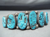 Superior Vintage Native American Navajo Sleeping Beauty Turquoise Sterling Silver Bracelet Old-Nativo Arts
