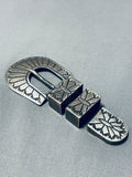 Tremendous Kenny Bill Vintage Native American Navajo Silver Ranger Buckle Set-Nativo Arts