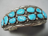Magnificent Vintage Native American Navajo Turquoise Sterling Silver Bracelet Old-Nativo Arts