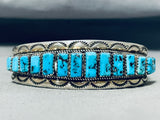 Spectacular Vintage Native American Navajo Signed Morenci Turquoise Sterling Silver Bracelet-Nativo Arts