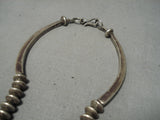 One Of The Best Vintage Native American Navajo Real Gold Sterling Silver Turquoise Necklace Old-Nativo Arts