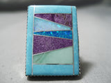 Huge Towering Navajo Native American Turquoise Sterling Silver Ring-Nativo Arts