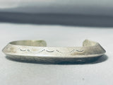 Authentic Thick Vintage Native American Navajo Sterling Silver Bracelet-Nativo Arts
