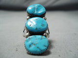 Benny Touchine Vintage Native American Navajo Turquoise Sterling Silver Ring-Nativo Arts