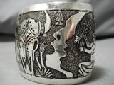 Quality Vintage Native American Navajo Betty Becenti Kokopelli Sterling Silver Bracelet-Nativo Arts