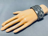 Heavy Pot Vintage Native American Navajo Thicker Sterling Silver Bracelet-Nativo Arts