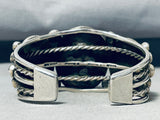 Superb Native American Navajo 3 Godber Turquoise Sterling Silver Huge Bracelet-Nativo Arts