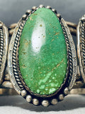 Important Doug Harrison Vintage Native American Navajo Green Turquoise Sterling Silver Bracelet-Nativo Arts