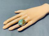 Exquisite Native American Navajo Royston Turquoise Sterling Silver Ring-Nativo Arts