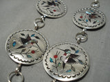 Amazing Ray Boyd Native American Navajo Sterling Silver Hummingbird Coral Necklace-Nativo Arts
