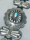 Authentic Hand Tooled Vintage Native American Navajo Sterling Silver Turquoise Concho Belt-Nativo Arts