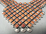 Extremely Rare Alice Lister Coral Sterling Silver Native American Navajo Necklace-Nativo Arts