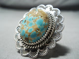 Gorgeous San Felipe #8 Turquoise Mine Sterling Silver Ring Native American-Nativo Arts