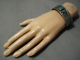 Quality Vintage Native American Navajo Royston Turquoise Sterling Silver 3-stone Bracelet Old-Nativo Arts