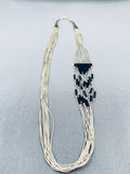 Dazzling Native American Navajo Jet Sterling Silver Necklace-Nativo Arts