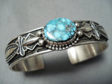 Important Native American Navajo Albert Jake Turquoise Sterling Silver Bracelet-Nativo Arts