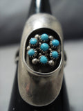 Fab Vintage Navajo Snake Eyes Turquoise Sterling Silver Ring Native American Jewelry-Nativo Arts