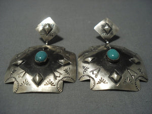 Fab Vintage Zuni Cross Sterling Silver Earrings Native American Jewelry Old-Nativo Arts