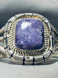 Important Vintage Native American Navajo Charoite Sterling Silver Bracelet-Nativo Arts